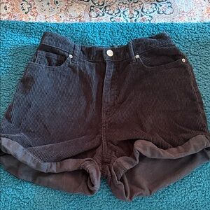 Women's Black Corduroy Shorts